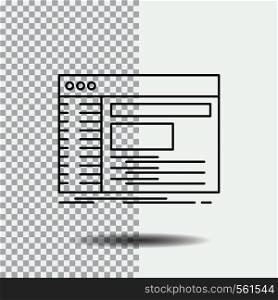 Admin, console, panel, root, software Line Icon on Transparent Background. Black Icon Vector Illustration. Vector EPS10 Abstract Template background