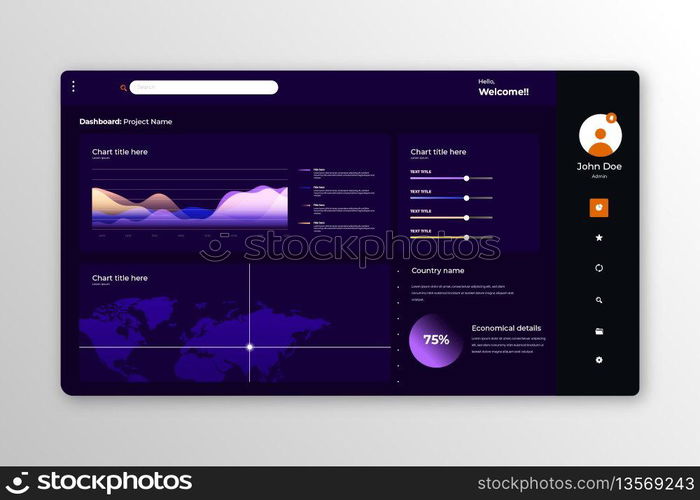 Admin dashboard panel