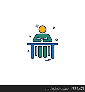 administrative desk reception icon vector desige