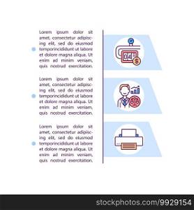 Administrative overheads concept icon with text. Overhead costs control. Salaries of senior executives. PPT page vector template. Brochure, magazine, booklet design element with linear illustrations. Administrative overheads concept icon with text