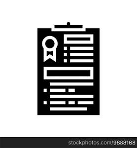 administrative report glyph icon vector. administrative report sign. isolated contour symbol black illustration. administrative report glyph icon vector illustration