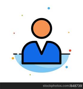 Administrator, Man, User Abstract Flat Color Icon Template