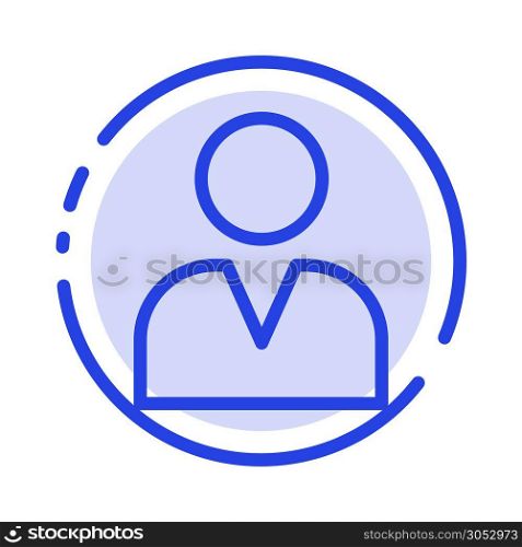 Administrator, Man, User Blue Dotted Line Line Icon