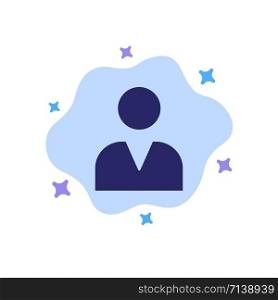 Administrator, Man, User Blue Icon on Abstract Cloud Background