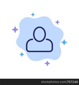 Administrator, Man, User Blue Icon on Abstract Cloud Background