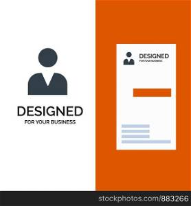Administrator, Man, User Grey Logo Design and Business Card Template