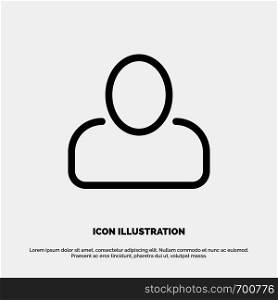 Administrator, Man, User Line Icon Vector