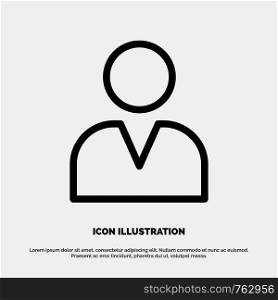 Administrator, Man, User Line Icon Vector