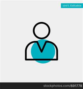 Administrator, Man, User turquoise highlight circle point Vector icon