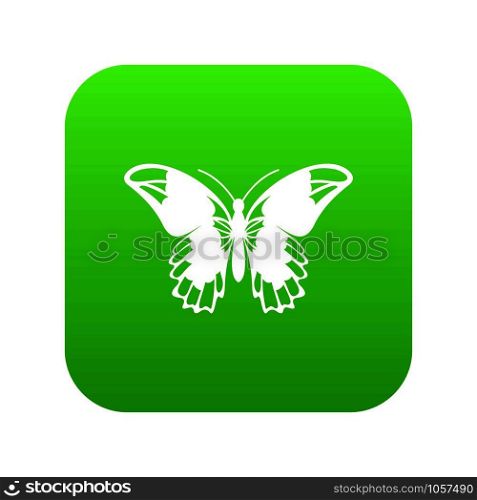 Admiral butterfly icon digital green for any design isolated on white vector illustration. Admiral butterfly icon digital green