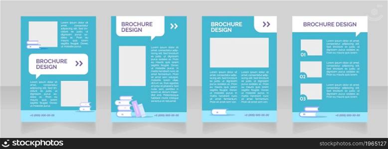 Admission to primary school blank brochure layout design. Enrolling kids. Vertical poster template set with empty copy space for text. Premade corporate reports collection. Editable flyer paper pages. Admission to primary school blank brochure layout design