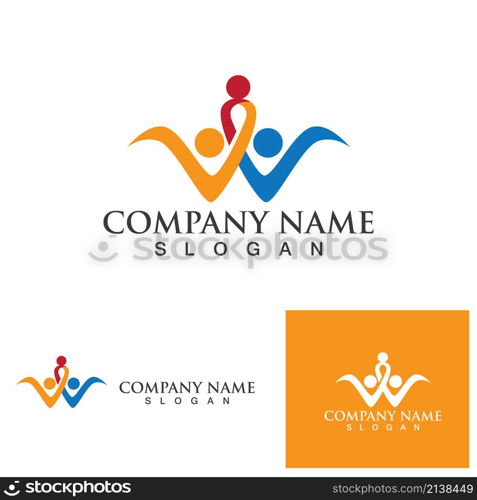 Adoption and community care Logo template vector