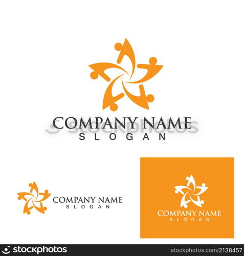 Adoption and community care Logo template vector