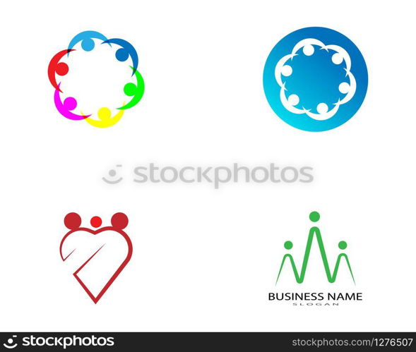 Adoption and community care Logo template vector icon