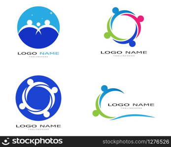 Adoption and community care Logo template vector icon