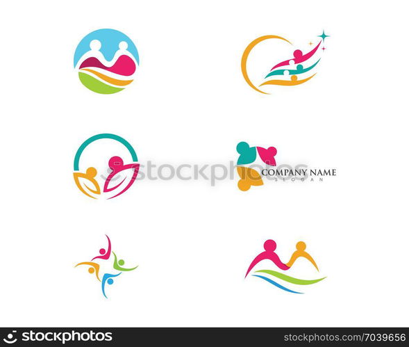 Adoption and community care Logo template vector icon