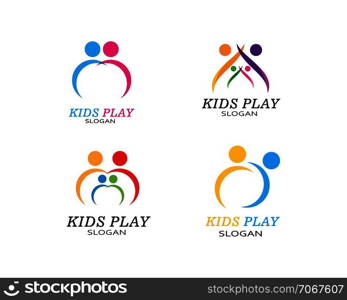 Adoption and community care Logo template vector icon