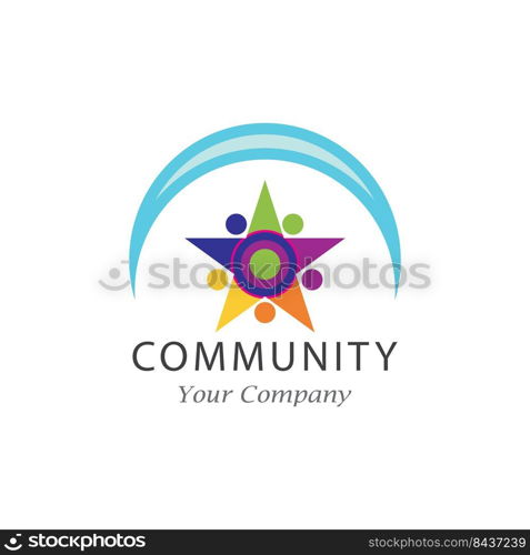 Adoption and community care Logo template vector icon