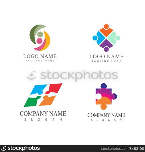 Adoption and community care Logo template vector icon