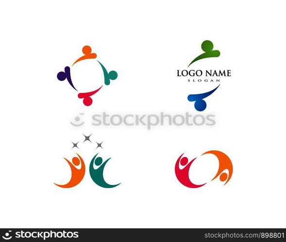 Adoption and community care Logo template vector icon