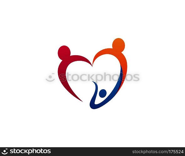 Adoption and community care Logo template vector icon	. community care Logo template