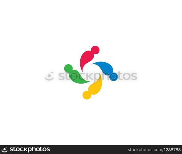 Adoption and community care logo template vector icon illustration design