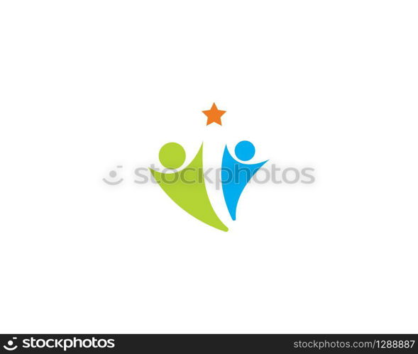 Adoption and community care logo template vector icon illustration design