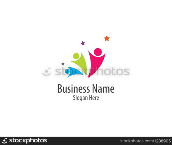 Adoption and community care logo template vector icon illustration design