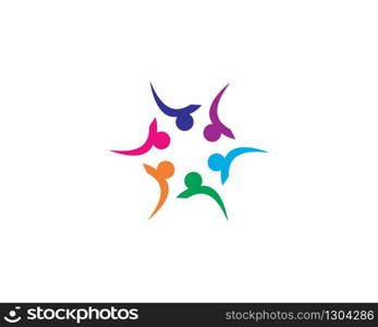 Adoption and community care logo template vector icon illustration design