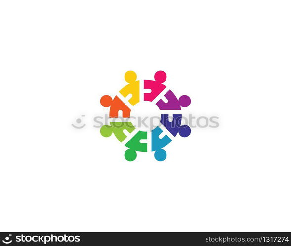 Adoption and community care logo template vector icon illustration design