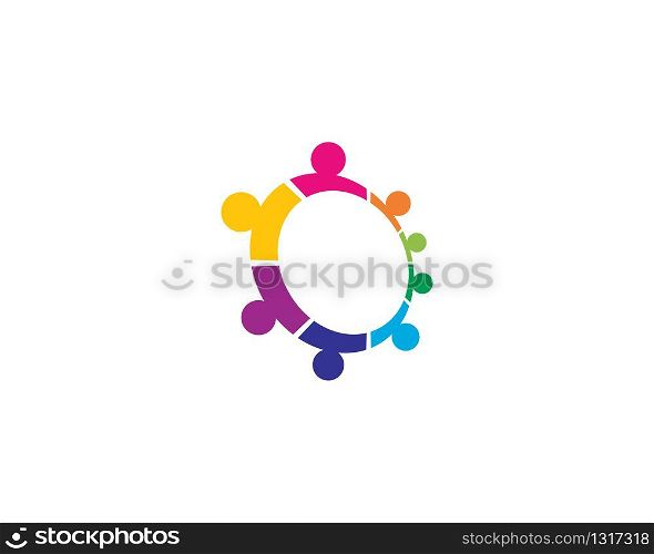 Adoption and community care logo template vector icon illustration design