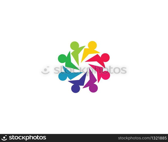 Adoption and community care logo template vector icon illustration design