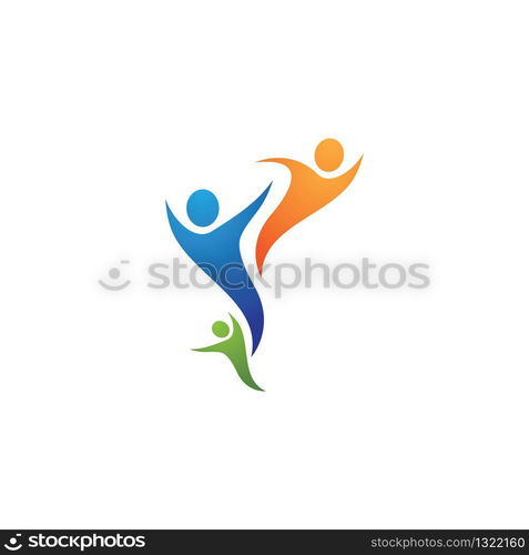 Adoption and community care logo template vector icon illustration design