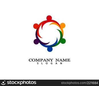 Adoption and community care logo template vector icon illustration design 