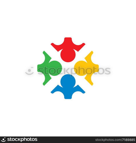 Adoption and community care logo template vector icon illustration design