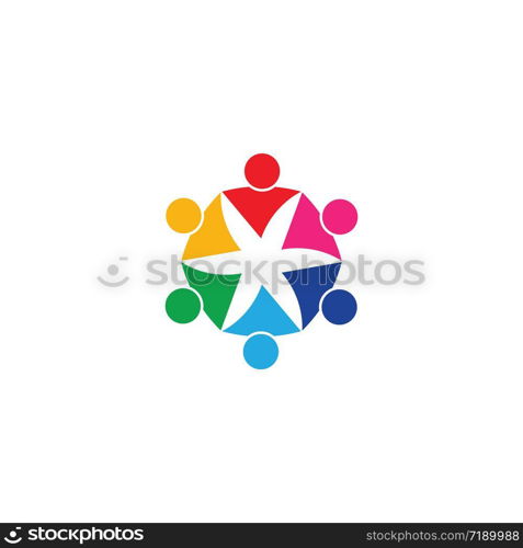 Adoption and community care logo template vector icon illustration design