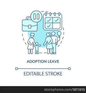 Adoption leave blue concept icon. Parental rights abstract idea thin line illustration. Statutory maternity, paternity adoptive leave. Vector isolated outline color drawing. Editable stroke. Adoption leave blue concept icon