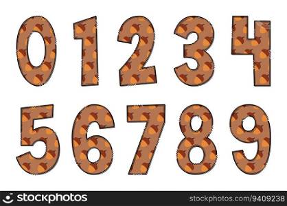 Adorable Handcrafted Acorn Number Set