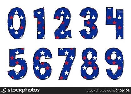 Adorable Handcrafted American Flag Number Set