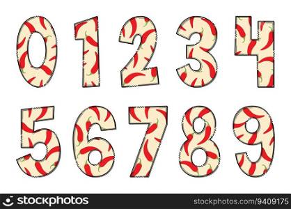 Adorable Handcrafted Chili Pepper Number Set