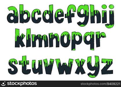 Adorable Handcrafted Green Slime Font Set