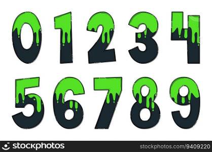 Adorable Handcrafted Green Slime Number Set