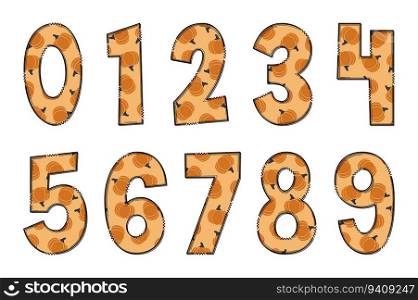 Adorable Handcrafted Yellow Pumpkin Number Set