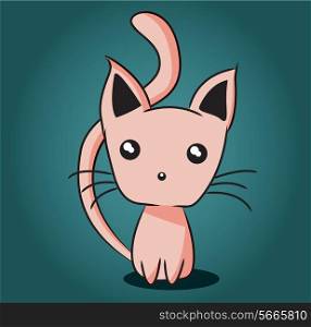 Adorable kitten, vector illustration