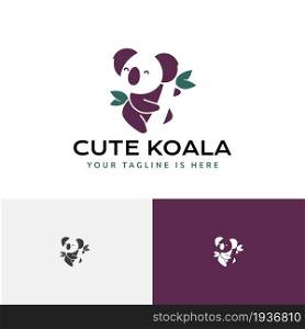Adorable Koala Tree Marsupial Animal Zoo Nature Logo