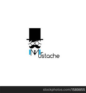 adorable mustache guy theme vector art illustration. mustache guy theme