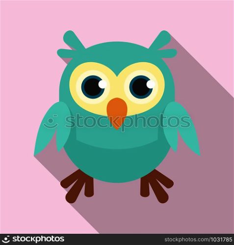 Adorable owl icon. Flat illustration of adorable owl vector icon for web design. Adorable owl icon, flat style