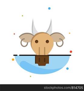 Adornment, Animals, Bull, Indian, Skull Abstract Flat Color Icon Template
