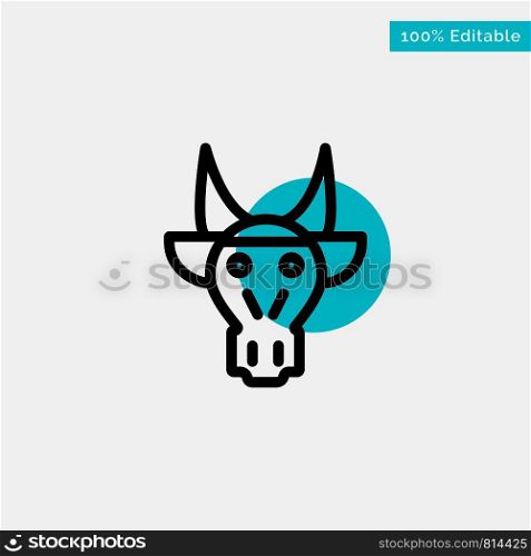 Adornment, Animals, Bull, Indian, Skull turquoise highlight circle point Vector icon