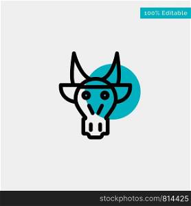 Adornment, Animals, Bull, Indian, Skull turquoise highlight circle point Vector icon